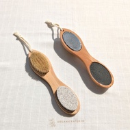 KAYU Bamboo Foot Scrubber 4 in 1 Pumice Stone Heel Scrub Wood Foot File Pedicure Bamboo Pumice Stone