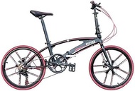 HITO X6 Foldable 7 Speed Bike Bicycle, 22" Spoke Rim, 2 Years on Frame and 1 Year on Parts Warranty, Black Red, Titanium Grey, White, Black Gold
