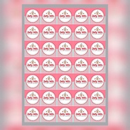 ISI 40 PCS STICKER LABEL MINUMAN JELLY MILK DRINK 5 CM WATERPROOF ANTI AIR KOTAK