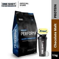 Whey Protein Performa 1kg + Free Shaker Bottle - One Shot Nutrition Performa Protein Powder