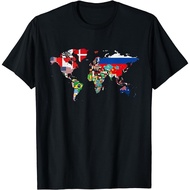 International World Flags T-Shirt Flags World Map T-Shirt