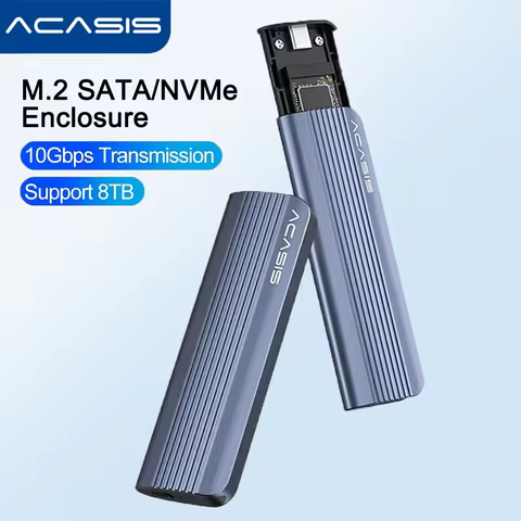 ACASIS M.2 NVMe SATA SSD Enclosure M2 SSD Case Adapter 10Gbps USB3.1 External Enclosure Support NVMe