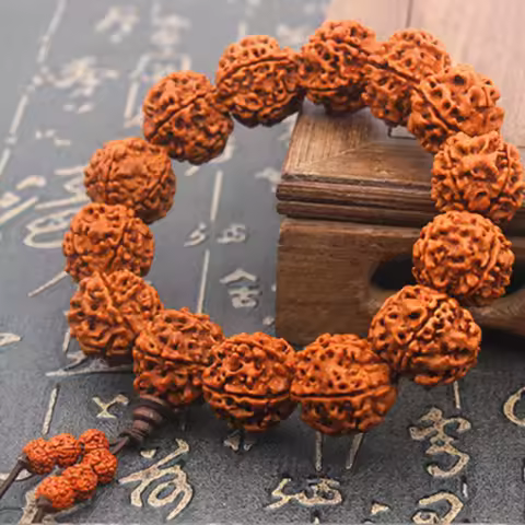18mm 5 Mukhi Rudraksha Mala Rosary Bracelet Bodhi Tibetan Buddhism Bracelet Yoga Healing Prayer Chak