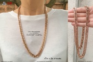 สร้อยคอโรสโกล Rosegold 8มิล สวมคอได้ necklace hiphop สแตนเลสแท้ Stainless แฟชั่นชาย แฟชั่นผู้หญิง 31