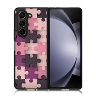 Casing Case Custom Samsung Z Fold 5 4 3 , Z Flip 5 4 3 5G Pink Wood Puzzle AE0283 Hardcase S5