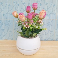 bunga mawar plastik/bunga mawar artificial pot bola