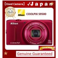 [ Used  ] Nikon Digital Camera COOLPIX S9500 22x Optical Zoom Wi-Fi Compatible Velvet Red S9500RD