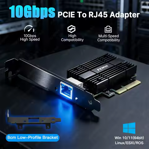10Gbps PCIe to RJ45 Network Card Marvell AQC113 1G/2.5G/5Gbps 10000Mbps Gigabit Ethernet PCI-E LAN A