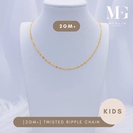Merlin Goldsmith 22K 916 Gold (Kids) Twisted Ripple Chain (2GM+/-)