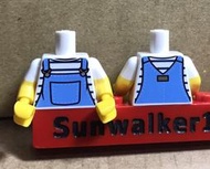 【積木2010】#194 樂高 LEGO 中藍色 吊帶褲 上半身 / 身體 71025