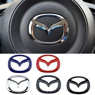 XD 1Pc Auto Car Steering Wheel Stainless Steel Logo Cover Trim Sticker for Mazda 2 3 5 6 CX5 Demio C