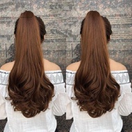 [ hàng loại 1 60cm ] tóc giả nữ ngoặm xoăn dài tóc giả kẹp  toc đuôi ngựa tóc giả hàn quốc