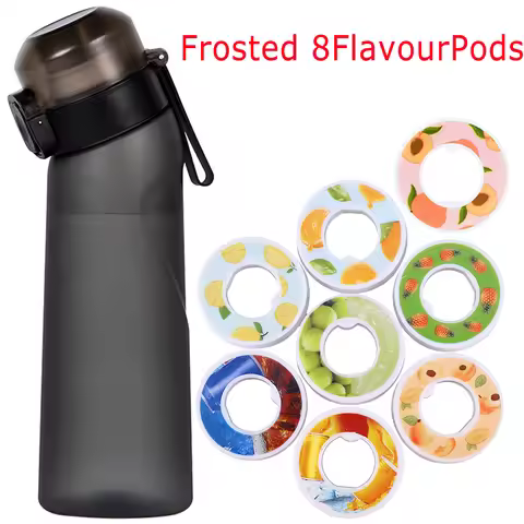 Flavored Water Bottle 650ml Sports Alr Up Drinking Bottle 8 Fruit Fragrance Pods Water Cup for Outdo