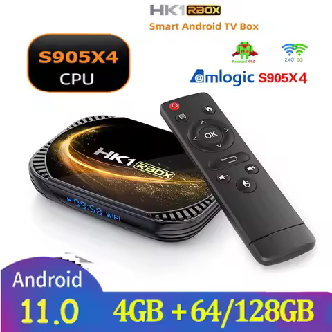 HK1 RBOX X4S TV BOX Android 11 Amlogic S905X4 4K Video Decoder Streaming Media Player for Internet T