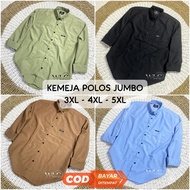 KEMEJA HIJAU Bigsize Plain Jumbo Shirt Sage Green Men's Long Sleeve Jumbo 3X 4XL 5XL Kemeja Lelaki B