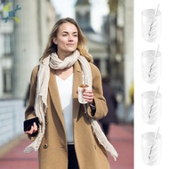 4 Pcs 320ml Double Walled Glass Coffee Mugs Clear Latte Macchiato Glasses with Spoons for Milk SHOPC