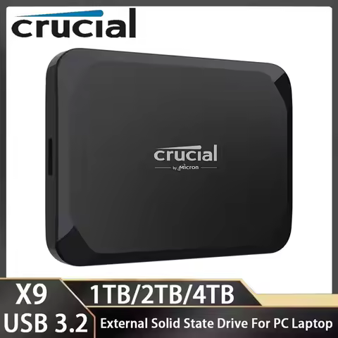 Crucial SSD X9 1TB 2TB 4TB Portable SSD External Solid State Drive USB 3.2 Hard Disk for Games Deskt