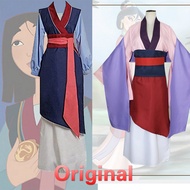 Disney Movie Mulan Traditional Kimono Dress For Adult Women Pink Hanfu Clothes outfit Halloween Part