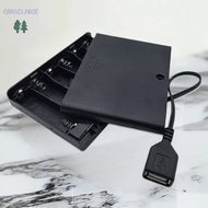 [GLG]1Pcs USB Mini Power Supply Battery Box With Cover And Switch 6 X AA USB Battery Box For 9V LED 