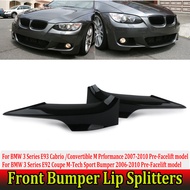 Gloss Black Front Bumper Splitter Spoiler Lip For BMW E92 E93 LCI M-Tech 2006-10