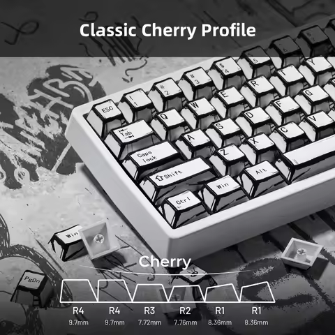 XVX White Comic Theme Keycap PBT Manga Style Keyboard Cap Cherry Profile Gaming KeyCap for Mechanica