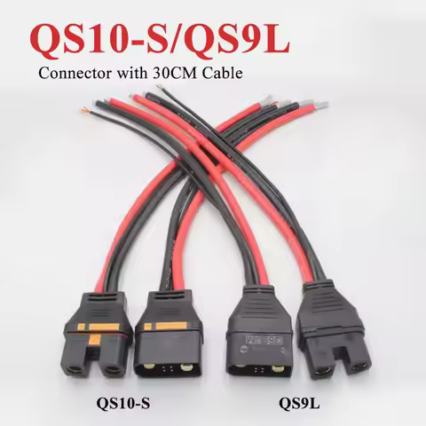 QS10-S Anti Sparking Connector with 6AWG 30CM Cable QS9L Injection Molded Plug w Signal Wire High Cu