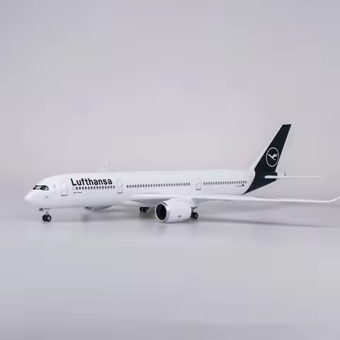 1/142 Scale 47CM Airplane Airbus A350 Lufthansa Airways Model With lights and wheels Diecast Resin P