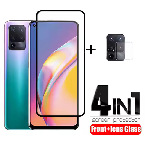4-in-1 For OPPO Reno 5 Lite Glass For Reno 5 Lite Tempered Glass HD Full Protective Screen Protector