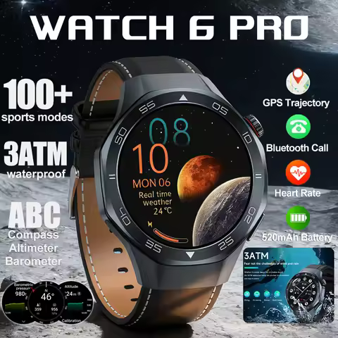 2026 New Watch 6 Pro Sports Smart Watches Man 466*466 AMOLED Screen IP68 Waterproof GPS trackr Compa