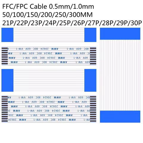 10PCS FPC FFC Cable Ribbon Flexible Flat Cable21P/22P/23P/24P/25P/26P/27P/28P/29P/30P 0.5MM 1.0MM Pi
