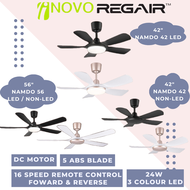 Regair Inovo Namdo 42"/56" Ceiling Fan With Led Light Remote Control DC Motor /Kipas Siling Led Lampu