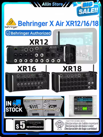 Behringer X Air XR18 XR16 XR12 Rackmount Digital Mixer for iPad/Android Tablet with Midas Preamps, W