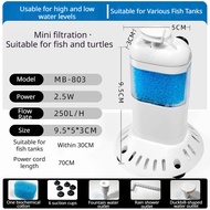 TOPOPCLUB Aquarium Filter Pump Oxygen Set Low Water Level Turtle Submersible Oxygenation For 1 Ft Ta