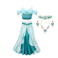ZZOOI Disney Jasmine Princess Dress Up of Aladdin The Magic Lamp Cosplay Costume Kid Halloween Fanta