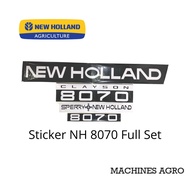 Sticker New Holland 8070 Set (Hitam/ White) -Mesin Padi New Holland