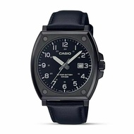 CASIO MEN'S ANALOG WATCH MTP-E715L SERIES BLACK GENUINE LEATHER STRAP