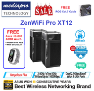 ASUS ZenWiFi Pro XT12  2-Pack AX11000 Tri-Band WiFi 6 Mesh WiFi System ( Pack of 2 ) Wider Range with Superior Speed - 3 Year Local Asus Warranty