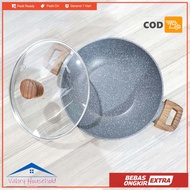 26CM Marble Induction Lid Cauldron Fry WOK Frying Pan Pan - WOK 26 SET CARDBOARD PACKING