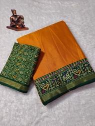 UCs Elegant Blooming Cotton Saree with Allover Ajrakh Print & Designer Gold Border
