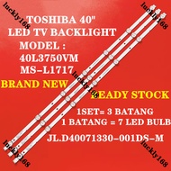 40"LED TV Backlight MS-L1717 40L3750VM 40L48504B 40L4750A Light bar RF-AZ400E30-0701S-11A1 JL.D40071