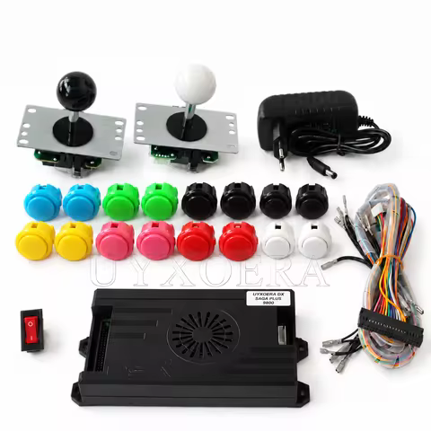 9800 in 1 Pandora Saga DX2 Arcade DIY Kit 2 Player Joysticks 30mm 24mm Buttons Harness EU US UK AU A