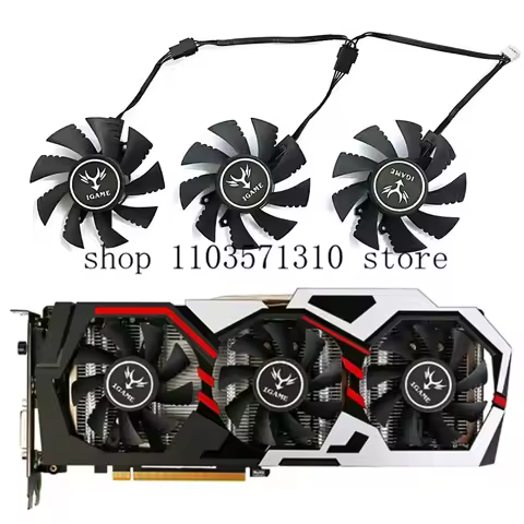 3PCS 75MM 4PIN GTX 1060 1070 1070TI 1080 GPU Cooler For Colorful Igame Geforce GTX 1060 1070 1070TI 