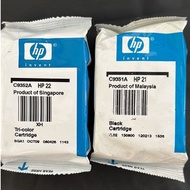 (NO BOX)(Expired) HP 21 Black / HP 22 Tri-color Ink Cartridge 100% Original Genuine