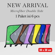 Microfiber Cleaning Cloth (1 PACK OF 6) Premium 30x30 Soft Multipurpose 2-Sided Mini Towel - Spartan