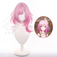 HSR Cyrene Cosplay Wig Short Pink White Mixed Heat Resistant Synthetic Hair
