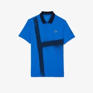 Lacoste Mens Tennis X Novak Djokovic Polo Shirt - Performance ( Blue / Green ) - DH8971