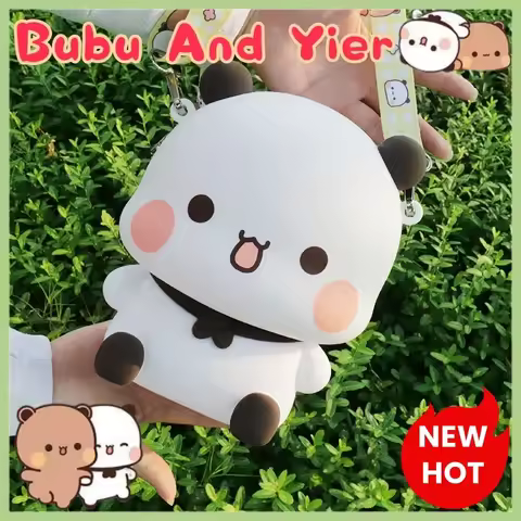 Official Original Bubu And Yier Messenger Bag Cartoon Panda Bubu And Dudu Silicone Crossbody Bag Lei