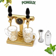 PONGUX 5pcs/set Miniature Beer Tap Set, 1:12 Scale Micro Beer Mug & Cocktail Shaker Model Mini Beer 