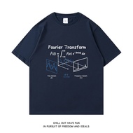 MENGMIANQISHI | Fourier Transform Physics Formula T-shirt Cotton Loose Large