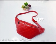 Promo Tas pinggang (waistbag) papirut kulit asli selempang fashion wanita asli Garut mdl 197 size S